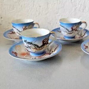 Dragonware Vintage Hand Painted Teacup & Saucer-3 sets (Betsons Hand painted)